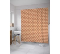 Штора (занавеска) для ванной JoyArty "Треугольная чешуя" из сатена, 180х200 см с крючками, sc_28945