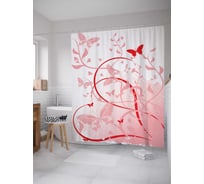 Штора (занавеска) для ванной JoyArty "Романтический тренд" из сатена, 180х200 см с крючками, sc_2686