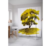 Штора (занавеска) для ванной JoyArty "Красочное дерево" из сатена, 180х200 см с крючками, sc_29413