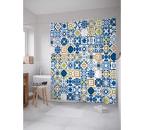 Штора (занавеска) для ванной JoyArty "Скатерть самобранка" из сатена, 180х200 см с крючками, sc_2854