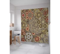 Штора (занавеска) для ванной JoyArty "Цветочная атмосфера" из сатена, 180х200 см с крючками, sc_16942