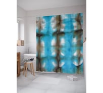 Штора (занавеска) для ванной JoyArty "Синяя иллюзия" из сатена, 180х200 см с крючками, sc_274830