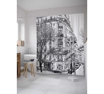 Штора (занавеска) для ванной JoyArty "Городская улица" из сатена, 180х200 см с крючками, sc_27952