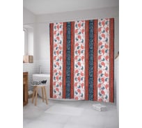 Штора (занавеска) для ванной JoyArty "Бирманские полоски" из сатена, 180х200 см с крючками, sc_29454