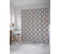 Штора (занавеска) для ванной JoyArty "Гипнотические круги" из сатена, 180х200 см с крючками, sc_28661