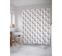 Штора (занавеска) для ванной JoyArty "Листья плюща" из сатена, 180х200 см с крючками, sc_28615