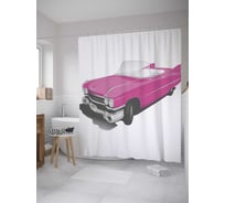 Штора (занавеска) для ванной JoyArty "Авто для девушки" из сатена, 180х200 см с крючками, sc_27983