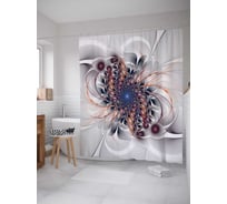 Штора (занавеска) для ванной JoyArty "Спираль абстрактной фрактали" из сатена, 180х200 см с крючками, sc_16978