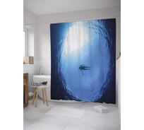 Штора (занавеска) для ванной JoyArty "На небесной глади" из сатена, 180х200 см с крючками, sc_28433