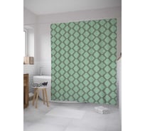 Штора (занавеска) для ванной JoyArty "Полосатые зигзаги" из сатена, 180х200 см с крючками, sc_28638