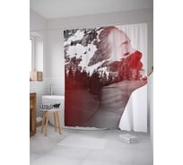 Штора (занавеска) для ванной JoyArty "Пейзажный портрет" из сатена, 180х200 см с крючками, sc_29245