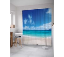 Штора (занавеска) для ванной JoyArty "Спокойный горизонт" из сатена, 180х200 см с крючками, sc_29208