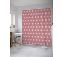 Штора (занавеска) для ванной JoyArty "Нежный горошек" из сатена, 180х200 см с крючками, sc_28917