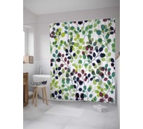 Штора (занавеска) для ванной JoyArty "Наложение листьев" из сатена, 180х200 см с крючками, sc_28406