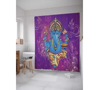 Штора (занавеска) для ванной JoyArty "Королевский слон" из сатена, 180х200 см с крючками, sc_16857