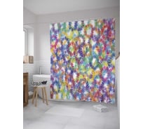 Штора (занавеска) для ванной JoyArty "Цветной фейерверк" из сатена, 180х200 см с крючками, sc_28356