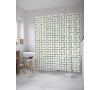 Штора (занавеска) для ванной JoyArty "Классическая плитка" из сатена, 180х200 см с крючками, sc_28927