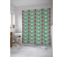 Штора (занавеска) для ванной JoyArty "Ромбы 3Д" из сатена, 180х200 см с крючками, sc_28642