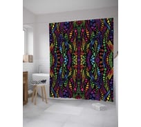 Штора (занавеска) для ванной JoyArty "Мелкий витраж" из сатена, 180х200 см с крючками, sc_28883