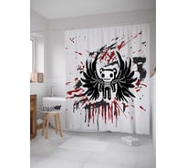 Штора (занавеска) для ванной JoyArty "Скелетик дракончика" из сатена, 180х200 см с крючками, sc_29127