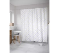 Штора (занавеска) для ванной JoyArty "Цветной горошек" из сатена, 180х200 см с крючками, sc_28670