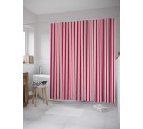 Штора (занавеска) для ванной JoyArty "Тонкие и толстые полосы" из сатена, 180х200 см с крючками, sc_28958