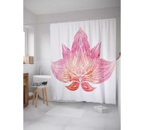 Штора (занавеска) для ванной JoyArty "Магический лотос" из сатена, 180х200 см с крючками, sc_29371