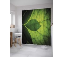 Штора (занавеска) для ванной JoyArty "Тень листвы" из сатена, 180х200 см с крючками, sc_27845
