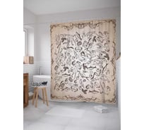 Штора (занавеска) для ванной JoyArty "Море жизни" из сатена, 180х200 см с крючками, sc_2864