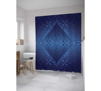 Штора (занавеска) для ванной JoyArty "Градиентные ажуры" из сатена, 180х200 см с крючками, sc_27887