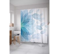 Штора (занавеска) для ванной JoyArty "Прозрачные лепестки" из сатена, 180х200 см с крючками, sc_29375
