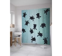 Штора (занавеска) для ванной JoyArty "Черепашата" из сатена, 180х200 см с крючками, sc_28380