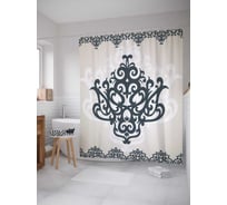 Штора (занавеска) для ванной JoyArty "Узоры барокко" из сатена, 180х200 см с крючками, sc_29254