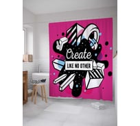 Штора (занавеска) для ванной JoyArty "Как никто другой" из сатена, 180х200 см с крючками, sc_28225