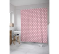 Штора (занавеска) для ванной JoyArty "Цветочные формы" из сатена, 180х200 см с крючками, sc_28724