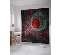 Штора (занавеска) для ванной JoyArty "Фрактал" из сатена, 180х200 см с крючками, sc_16621