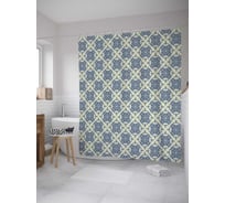 Штора (занавеска) для ванной JoyArty "Этническая мозаика" из сатена, 180х200 см с крючками, sc_28606