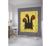 Штора (занавеска) для ванной JoyArty "Триглазик" из сатена, 180х200 см с крючками, sc_28475