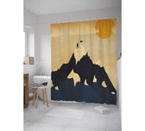 Штора (занавеска) для ванной JoyArty "Покорение вершины" из сатена, 180х200 см с крючками, sc_28597