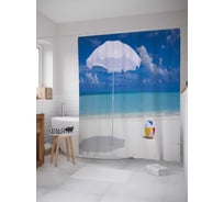 Штора (занавеска) для ванной JoyArty "Мячик и штиль" из сатена, 180х200 см с крючками, sc_29103