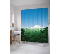 Штора (занавеска) для ванной JoyArty "Вершина среди джунглей" из сатена, 180х200 см с крючками, sc_29052