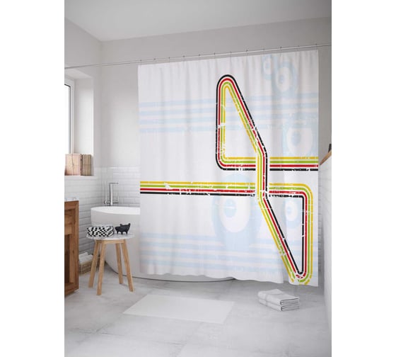 Штора (занавеска) для ванной JoyArty "Фон ретро гранж" из сатена, 180х200 см с крючками, sc_29427 1