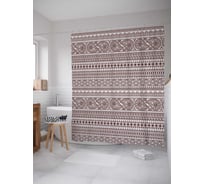 Штора (занавеска) для ванной JoyArty "Индийские пейсли" из сатена, 180х200 см с крючками, sc_27854