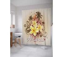 Штора (занавеска) для ванной JoyArty "Гавайские каникулы" из сатена, 180х200 см с крючками, sc_2702