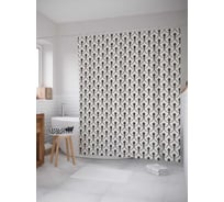 Штора (занавеска) для ванной JoyArty "Сетчатые узоры" из сатена, 180х200 см с крючками, sc_28207