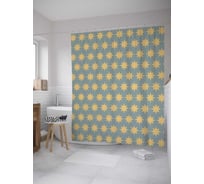 Штора (занавеска) для ванной JoyArty "Солнечные звезды" из сатена, 180х200 см с крючками, sc_28699