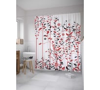 Штора (занавеска) для ванной JoyArty "Высокие растения" из сатена, 180х200 см с крючками, sc_27725