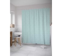Штора (занавеска) для ванной JoyArty "Геометрические кривые" из сатена, 180х200 см с крючками, sc_28624