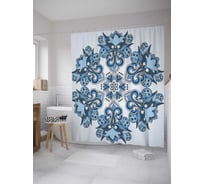 Штора (занавеска) для ванной JoyArty "Абстракция бабочек" из сатена, 180х200 см с крючками, sc_28164