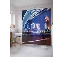 Штора (занавеска) для ванной JoyArty "Шанхай" из сатена, 180х200 см с крючками, sc_27786